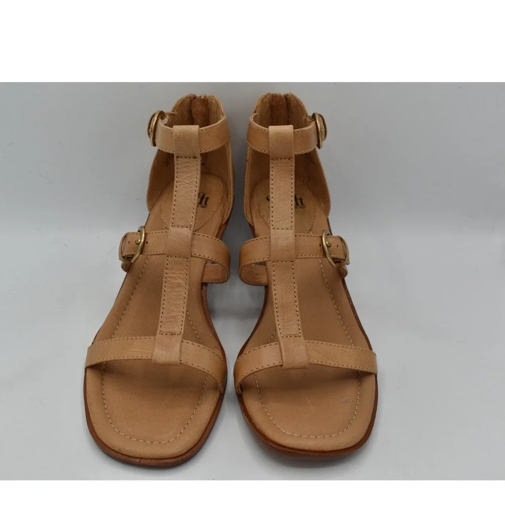 Sofft Women Size 10 Gaige Caramel Leather Gladiator Wedge Peep Toe Sandals Shoes
